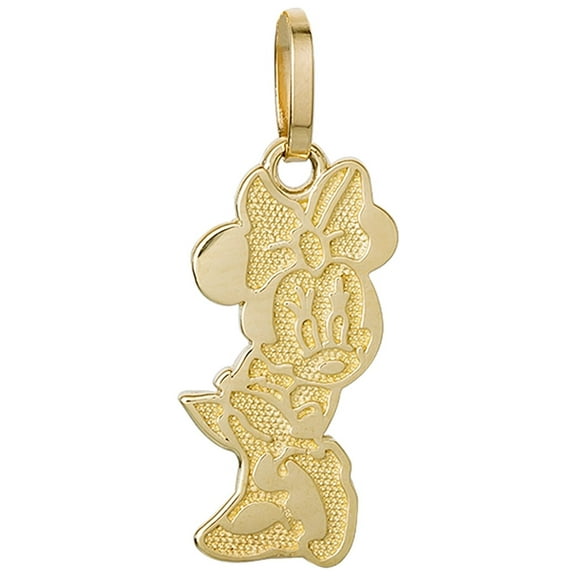 Disney Adult Women's 10KT Yellow Gold Minnie Mouse Pendant 16" 2" Chain