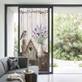 thumbnail image 3 of Vintage Flowers Window Privacy Film, Wooden Birds Retro Art Farmhouse Static Cling UV Sun Blocking Heat Control Window Tint Day and Night, Non-Adhesive One Way Windows Privacy Cover 35.4''x78.7'', 3 of 7