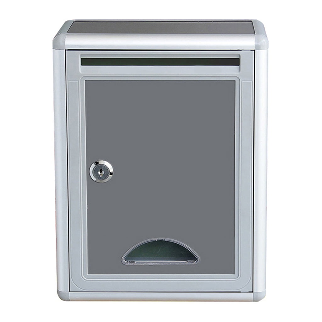 Wall Mount Lockable Mailbox Outdoor Galvanized Metal for Key Large Capacity Commercial Rural Home Decorative & Business Parcel Box Packages Slot Secure Lock