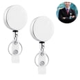 thumbnail image 2 of 2 pcs - Retractable Badge Reels with Alligator Swivel Clip & Vinyl Card Holder Strap by Specialist ID - Retractable Name Badge Reels,Form:Silver round;, 2 of 8