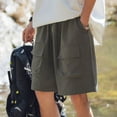 thumbnail image 6 of alcepopk Men's Long Cargo Shorts Below Knee Length Relaxed Fit Casual with Pockets(AG,L), 6 of 7