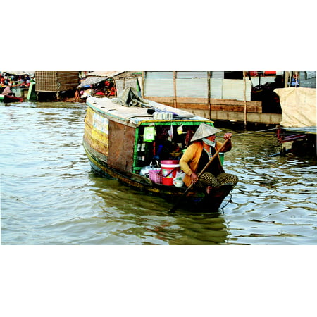 Canvas Print Boat Asia Rowing Boat Water Row Lake Selling Stretched Canvas 10 x