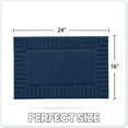 thumbnail image 2 of OEAKAY Textured Plush Navy Microfiber Bath Mat, 16"x24", Non-Slip and Absorbent Bathroom Rug, Machine Washable, Quick Drying Shower Floor Carpet, 2 of 8