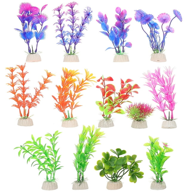 GAXIRE 1 juego de plantas acuáticas artificiales decorativas para pecera. Decoración para acuario.