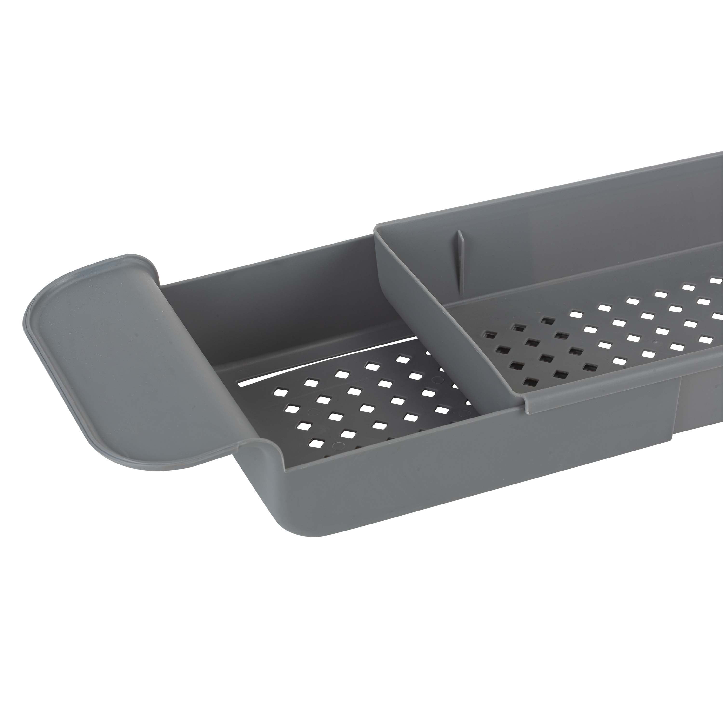 Bath Bliss Expandable Non-Slip Bathtub Caddy in Gray