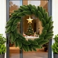thumbnail image 2 of Artificial Christmas Wreath 16 Inch, Real Touch Norfolk Pine Wreath for Front Door, Faux Green Wreath Indoor Outdoor Decor, 2 of 6