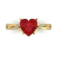 thumbnail image 2 of 2.1ct heart cut red ruby 18k yellow gold Bridal Wedding Engagement Promise Anniversary Ring for Women size 9.5, 2 of 7