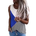 thumbnail image 1 of Nouveau T-Shirt Sans Manches Ample à Rayures Contrastées pour Femmes, 1 of 2