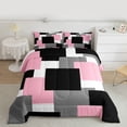 thumbnail image 2 of Castle Fairy Vintage Square Queen Comforter Set,Minimalism Geometric Bedding Comforter Set, 2 of 8