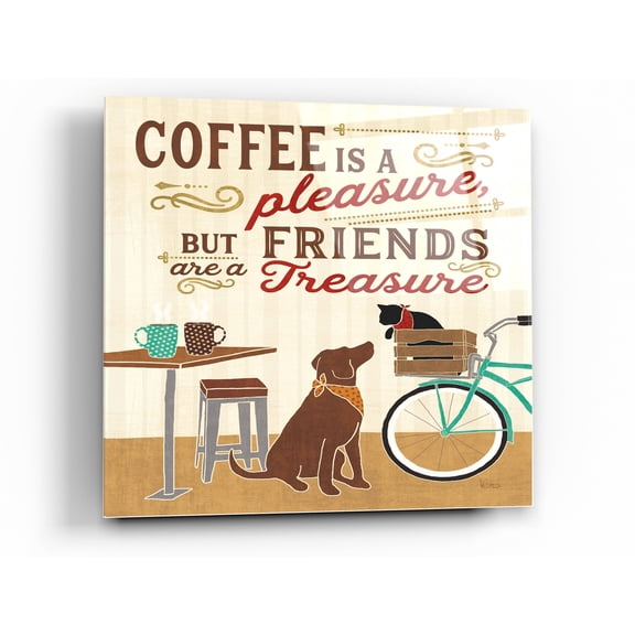 Epic Art 'Coffee and Friends II' by Veronique Charron, Acrylic Glass Wall Art, 36"x36"