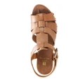 thumbnail image 3 of WHITE MOUNTAIN FOOTBEDS Womens Brown Woven 1.5" Platform Cushioned T-Strap Buckle Accent Strappy Adjustable Strap Studded Aldridge Round Toe Block Heel Buckle Dress Slingback Sandal 9.5 M, 3 of 4