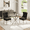 Round Dining Table of 3, variant on 5-Piece Round Dining Table Set for 4, 36" Tempered Glass Top, Stainless Steel Legs, Tufted Velvet Chairs for Apartment, Kitchen