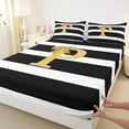 thumbnail image 4 of Erosebridal Glitter Print Letter Bed Sheets, Bowknot Monogrammed P King Sheets, 4-Piece, 4 of 5