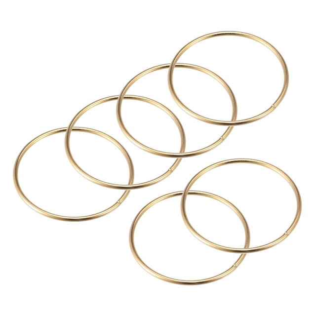 Unique Bargains 65mm OD Metal O Ring Iron Electroplated Gold Tone 10 Pack