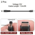 thumbnail image 2 of 2 Pcs 5FT Cable de carga rápida USB C a DC PD, 5.5x2.1mm 65W/12V (Negro), 2 of 6