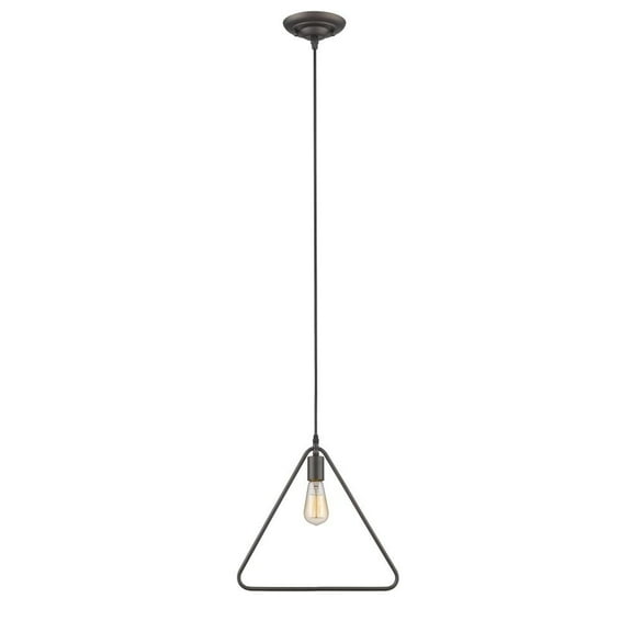 CHLOE Lighting IRONCLAD Industrial-style 1 Light Rubbed Bronze Ceiling Mini Pendant 15" Wide