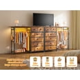 thumbnail image 5 of Snhomee Modern Dresser with Clothes Rack Bedroom Dresser with Hanging Rack & Side Storage Drawers Dresser with Fabric Drawers & LED Lights, 5 of 8
