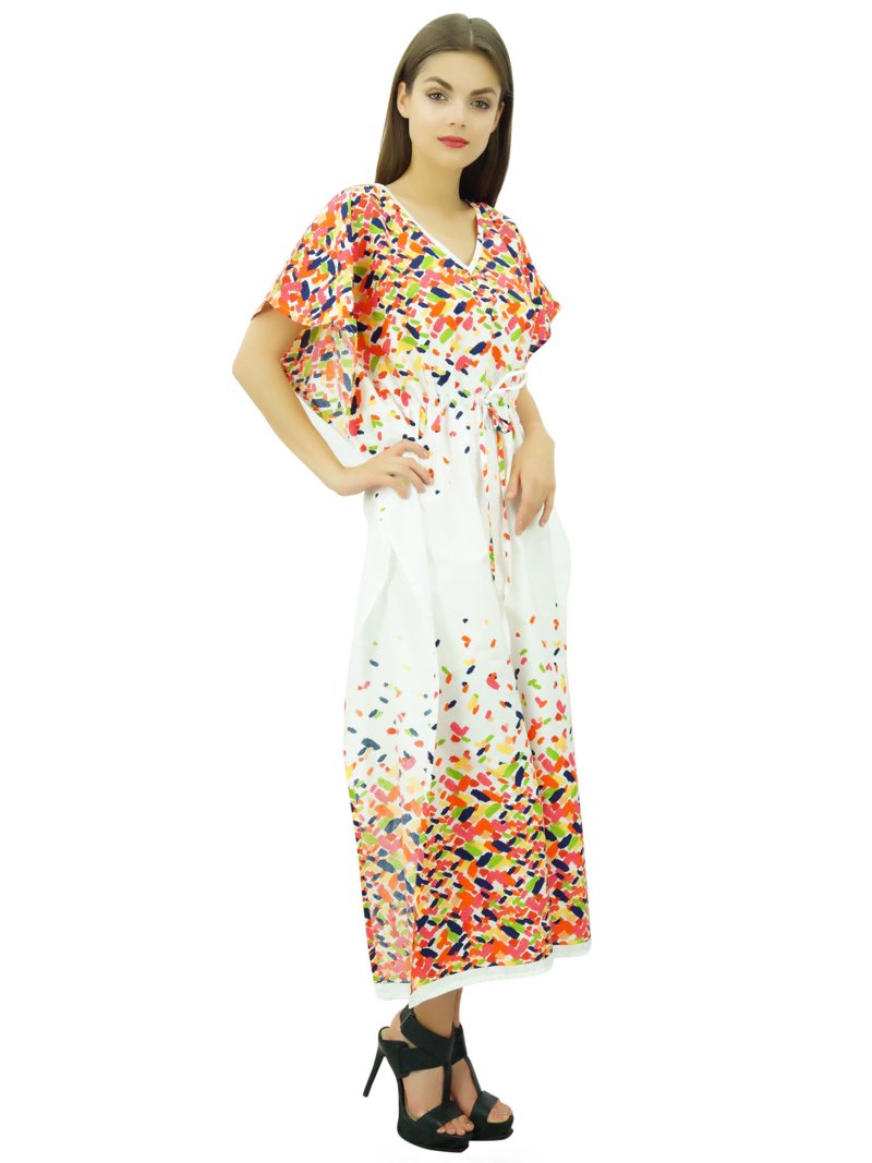 cotton kaftan night dress Premium Cotton Kaftan White Blue