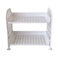 thumbnail image 2 of Yesbay Organizer Double-layered Detachable Plastic Desktop Storage Rack for Bathroom,White, 2 of 8