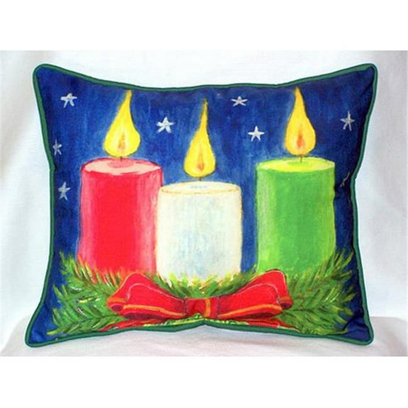 Betsy Drake HJ255 Christmas Candles Large Indoor & Outdoor Pillow 16 x 20