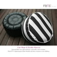 thumbnail image 5 of FBTS Prime 21x21x9 inch Round Black Striped Fabric Indoor Outdoor Inflatable Ottomans with Insert, 5 of 8