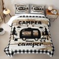 thumbnail image 2 of Catabedysis Vintage Camping Twin Quilt Set,Sweet Camper Print Twin Coverlet Set For Boys,Multicolor,3-Piece, 2 of 7