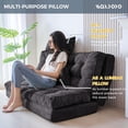 thumbnail image 3 of YOSHOOT Bean Bag Bed Folding Sofa Couch with Pillows Floor Mattress for Adults, Extra Thick and Long Floor Sofa, Full Floor Couch Bed for Bedroom Living Room, DGrey, 54x91 Inch, 3 of 8