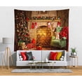 thumbnail image 2 of Tapiz navideño, telón de fondo fotográfico, árbol de Navidad y chimenea, decoración del hogar, tapiz de Año Nuevo, colgante de pared para dormitorio, sala de estar, dormitorio universitario, fotografía, fotomatón, decoración del hogar (59,1 "X 78,7" (150x200cm) Rojo Verde, 2 of 5