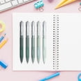 thumbnail image 3 of Cozeii 5 Pack Green Click Gel Pens Set, 0.7mm Fine Point, Smooth Black Gel Ink, for Study, Journaling, Note-Taking, Office Use, 3 of 3