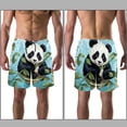 thumbnail image 3 of luoweisi Men's Beach Shorts Quick Dry Swim Trunks with Mesh Lining Panda L, 3 of 5
