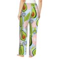 thumbnail image 3 of Pajama Pants Women, Funny Avocado Green Leaves Sweatpants Soft Sleep Lounge Pants, Casual PJ Bottoms Pants with Pockets, 3 of 5