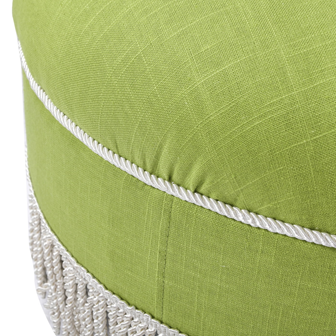 Yolanda 24" Round Upholstered Accent Ottoman Bright Chartreuse