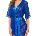 thumbnail image 6 of Levmjia Womens Sheer Lace Kimono Robe Three Quarter Sleeve Open Front Tie Waist Lingerie Cover Up Breathable For Home Romantic Occasions, 6 of 6