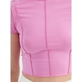 thumbnail image 5 of Round Neck Front Seam Short Sleeve Crop Top, 5 of 5