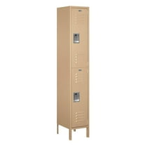 Salsbury Industries 52165TN-U Extra Wide Standard Metal Locker - Double Tier - 1 Wide - 6 Feet High - 15 Inches Deep - Tan - Unassembled