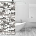 Shower Curtain, Classic Grey Camouflage Washable Shower Curtain for