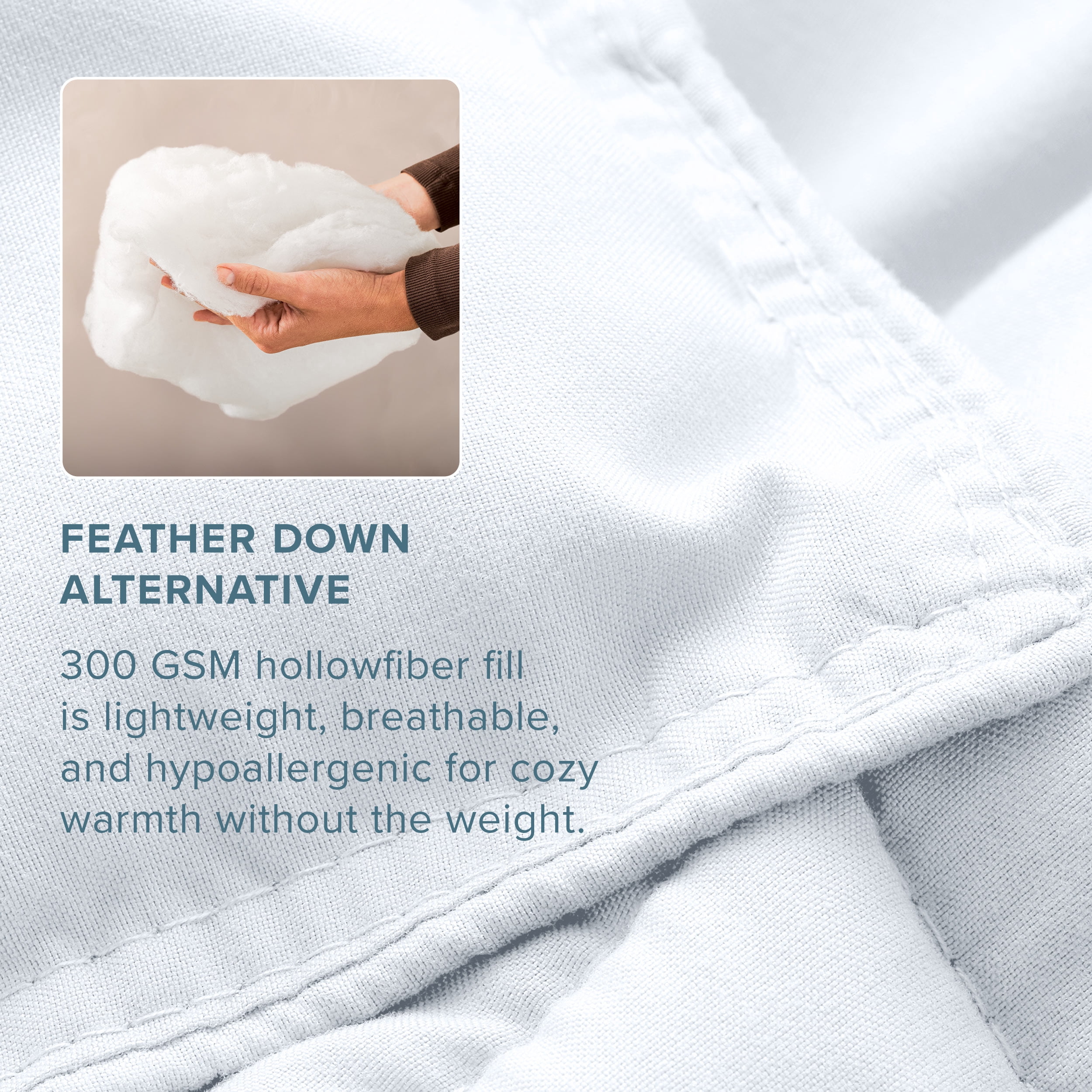 Bare Home Down Alternative Comforter Set - 3-Pieces - All Seasons - Super King, White