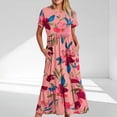 thumbnail image 1 of Ovzne Robes pour Femmes Robe Femme Mode pour Femmes Manches Longues Col Rond T-Shirt Imprimé Blouse Ample Robe Robe pour Femmes Manches Courtes Imprimée Liquidation, 1 of 5