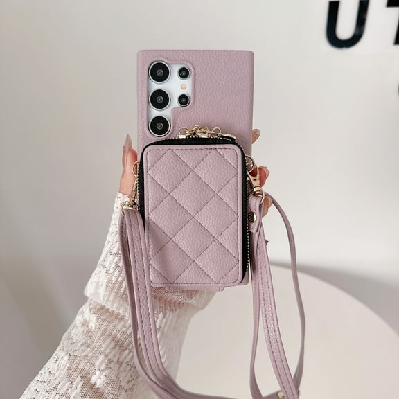Crossboby zipper wallet phone case for Samsung S24 ultra S23 plus S22 s23fe A15 A14 A25 A34 A24 A35 A54 A53 A33 A55 A54 with card holder