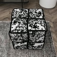 thumbnail image 6 of lemontalking 15 Inch Minimalist Linen Fabric Cross Weave Square Modern Chair Modern Home Black Upholstered Seat, 6 of 10