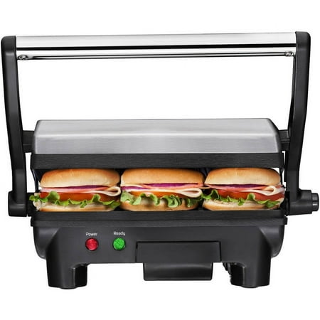 Chefman Electric 180° Panini Press, 10 x 8-inch Surface, Stainless Steel