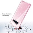 thumbnail image 3 of LAICAIW Galaxy S10 Plus Case, Clear Shiny Glitter Heavy Duty Shockproof Protection Sparkle Bling Pink Back Cover Transparent Soft TPU Protective Layer for Samsung Galaxy S10+ Plus 6.4 inch, Pink Gli, 3 of 7