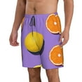 thumbnail image 2 of Disketp Men'S Swim Trunks Hawaiian Breathable Surf Beach Swimsuits Mesh Lining Beach Shorts With Pockets-Yellow Lemon And Orange, 2 of 9