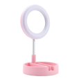 thumbnail image 2 of Anillo de luz portátil para Selfie con soporte para teléfono Espejo de maquillaje USB con luces Iluminación regulable Soporte extensible para cámaras Rosa Baoblaze base de lampara, 2 of 8