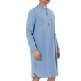 thumbnail image 3 of MAWCLOS Robe Homme Chemises Boutonnées Manches Longues Chemise de Soirée Poche avant Col Rond Hauts Bleu Clair S, 3 of 4