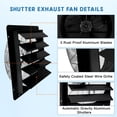 thumbnail image 3 of Exhaust Fan – 3500 CFM Wall Mounted Automatic Shutter – Aluminum – Quiet & Easy Install – Garage, Greenhouse, Storage Building & Attic, 3 of 6
