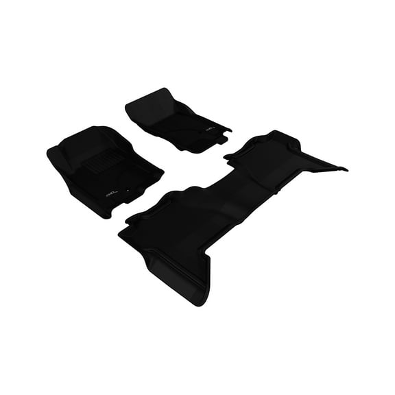 3D MAXpider Custom Fit KAGU Floor Mat (BLACK) for 2005-2015 NISSAN XTERRA - 1ST ROW 2ND ROW