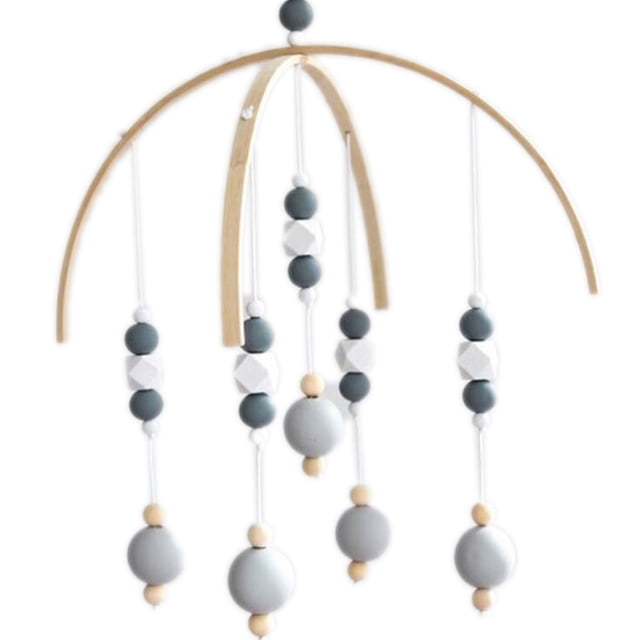 Cuentas de madera de estilo nórdico, campanas de viento, habitación de niños, cama de bebé, campana de viento colgante, decoración de guardería, accesorios de fotografía Methold JJ19301-09