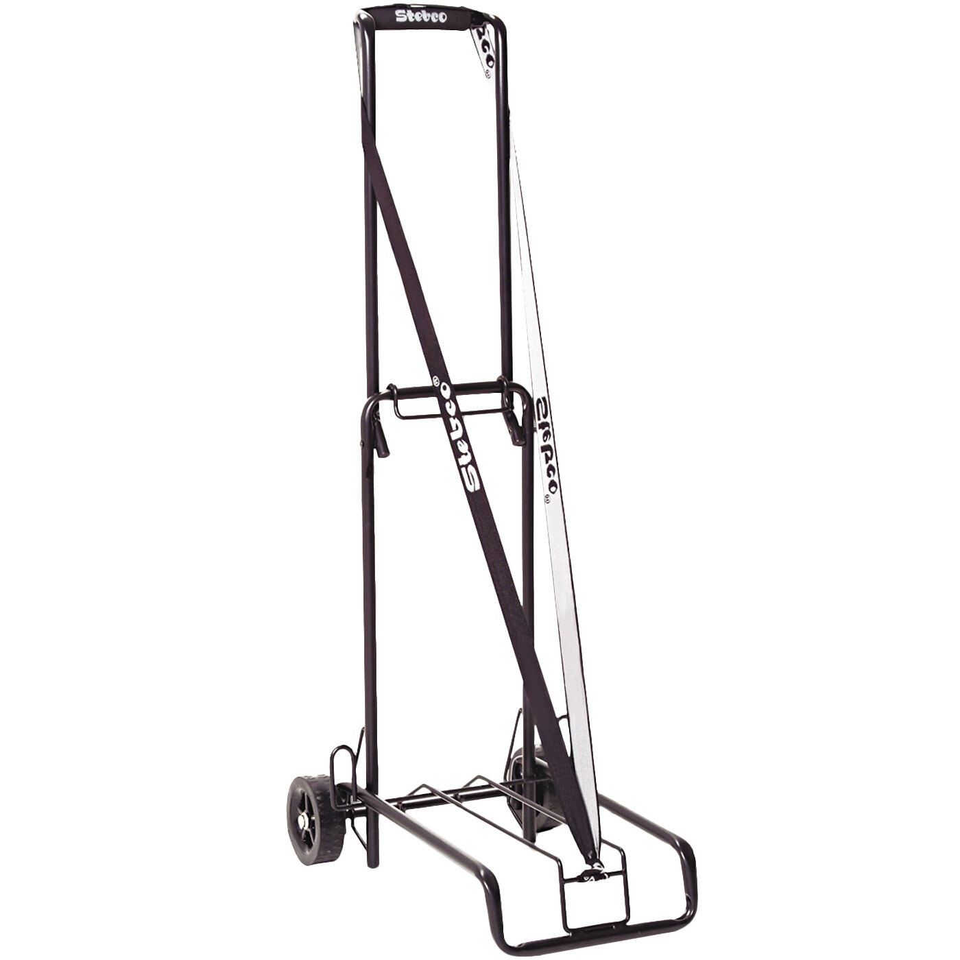 Stebco 390002BLK Black Steel Folding Luggage Cart / Hand Truck with 125
