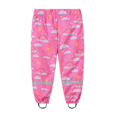 

Tejiojio Girls and Toddlers Soft Cotton Clearance Children s Rain Pants Boys Girls Cartoon Print Trousers Raincoat Split Pants Student Outdoor Assault Pants